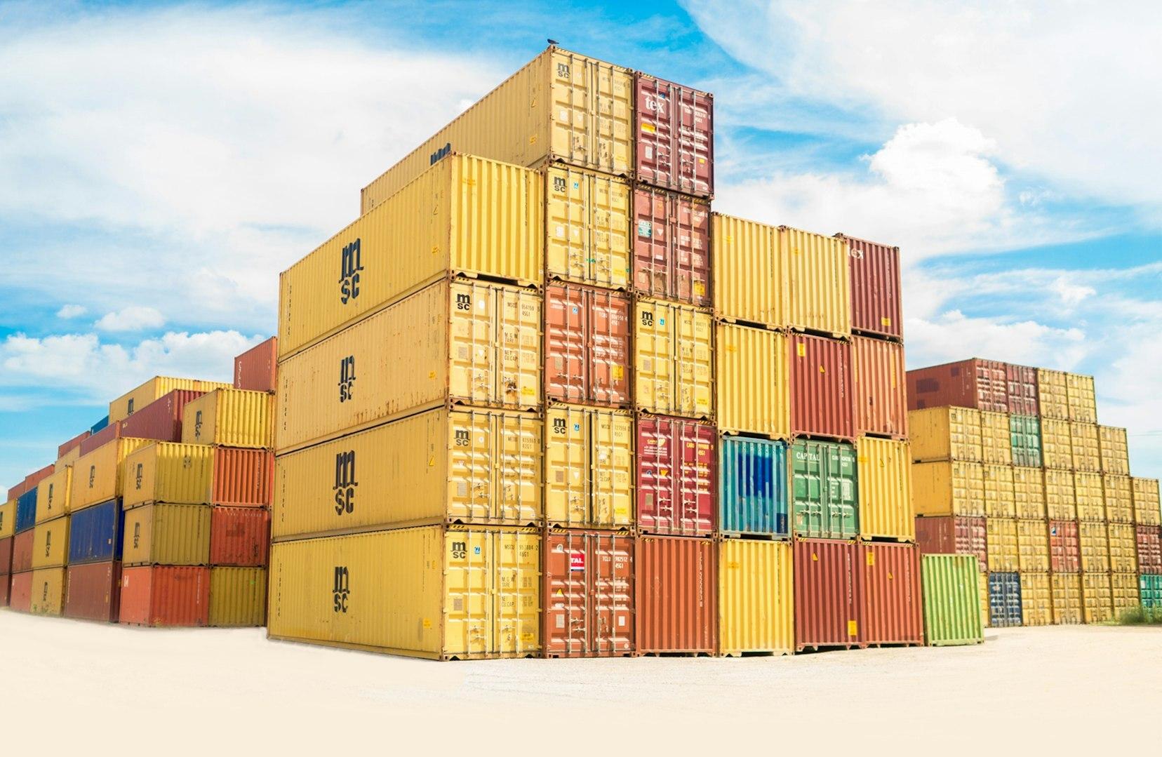 Stacked containers